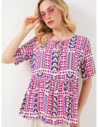 HiCCUP Tricou dama BDART - guler rotund - cu imprimeu - magenta - textil