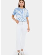 HiCCUP Tricou dama croiala relaxata - bumbac spalat cu acid - Albastru