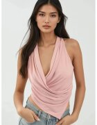 HiCCUP Tricou dama croiala slim fit - fara maneci - textil - roz