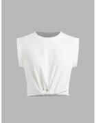HiCCUP Tricou dama decolteu rotund - bumbac - alb