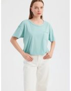 HiCCUP Tricou dama decolteu rotund - bumbac - albastru