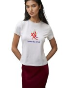 HiCCUP Tricou dama guler rotund - imprimeu - alb - jerseu - maneca scurta