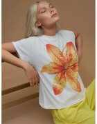 HiCCUP Tricou dama imprimeu - croiala regulata - portocaliu pal - bumbac