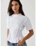 HiCCUP Tricou dama jerseu - decolteu rotund - alb