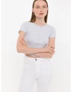 HiCCUP Tricou dama - maneca scurta - guler rotund - bumbac - Gri -