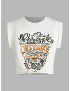 HiCCUP Tricou dama - scurt - cu imprimeu - bumbac - multicolor