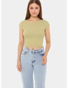 HiCCUP Tricou dama - scurt - maneca scurta - guler rotund - verde - bumbac