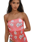 HiCCUP Tricou dama - tricot - imprimeu floral - roz