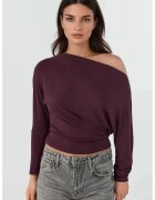 HiCCUP Tricou dama - tricotat elastic - maneca lunga - mov - jerseu