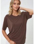 HiCCUP Tricou dama tricotat - guler rotund - croiala lejera - maro - Maro