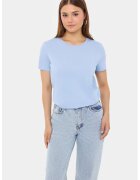 HiCCUP Tricou Femei Guler Rotund - Maneca Scurta - Albastru - Bumbac