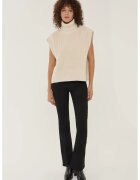 HiCCUP Vesta tip pulover - croiala lejera - guler inalt - alb - tricot