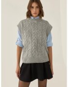 HiCCUP Vesta tricotata - model cu impletitura - gri - acril