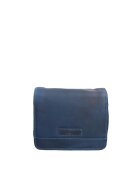 Hill Burry Geanta crossbody unisex de piele - Albastru