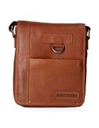 Hill Burry Geanta crossbody unisex de piele - Coniac
