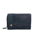 Hill Burry Portofel de piele cu logo discret - Albastru