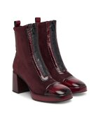 Hispanitas Botine dama - Rosu inchis - C007 - Textil