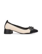 Hispanitas Pantofi dama - piele naturala - crem si negru