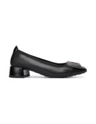 Hispanitas Pantofi dama - toc masiv - piele naturala - Negru