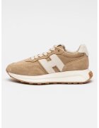 Hogan Pantofi sport din piele intoarsa cu talpa aderenta - Maro taupe/Bej deschis