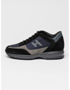 Hogan Pantofi sport low-cut cu garnituri de piele Interactive - Negru/Gri inchis/Bleumarin