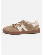 Hogan Pantofi sport low-cut din piele intoarsa Cool - Maro taupe/Caramel/Crem
