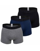 HOM Set de boxeri cu model uni - 3 perechi - Negru/Gri/Albastru