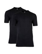HOM Set de tricouri cu decolteu la baza gatului - 2 piese - Negru
