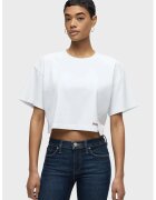 Hudson Tricou crop oversized - Alb