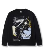 HUF Bluza sport pentru barbati bumbac - imprimeu grafic - cu maneca lunga - negru