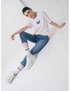 Hugo Blugi mom fit cu talie inalta - Albastru deschis
