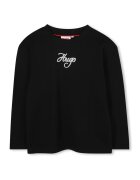 Hugo Bluza cu decolteu la baza gatului si imprimeu logo - Negru