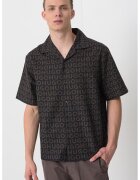 Hugo Camasa cu model logo - Negru/Maro inchis