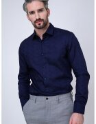 Hugo Camasa slim fit cu model Kenno - Bleumarin