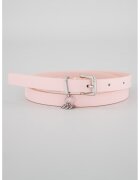 Hugo Curea skinny de piele cu accesoriu logo - Roz pastel