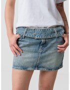 Hugo Fusta din denim cu talie joasa - Albastru deschis