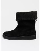 Hugo Ghete din piele intoarsa cu captuseala din material teddy Zaralyn - Negru