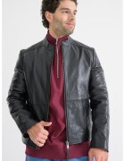 Hugo Jacheta slim fit de piele Lokis - Negru