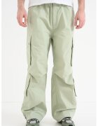 Hugo Pantaloni de bumbac cu buzunare multiple - Verde pal