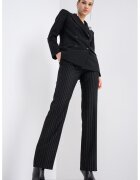Hugo Pantaloni drepti cu model in dungi - Negru