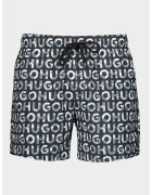 Hugo Pantaloni scurti de baie cu imprimeu logo Tortuga - Alb/Gri carbune