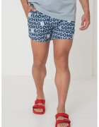 Hugo Pantaloni scurti de baie cu model logo - Albastru lavanda/Alb murdar/Bleumarin