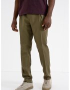 Hugo Pantaloni slim fit din amestec de lyocell - Kaki inchis