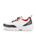 Hugo Pantofi sport demiwedge din plasa - Rosu/Alb/Negru