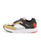 Hugo Pantofi sport low-cut cu garnituri de plasa - Alb/Negru/Maro camel