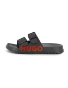 Hugo Papuci cu catarama si logo - Rosu/Negru