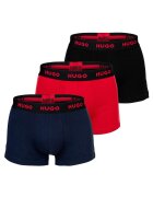Hugo Set de boxeri cu banda logo in talie - 3 perechi - Negru/Albastru inchis/Rosu vermillion
