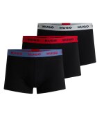 Hugo Set de boxeri cu banda logo in talie - 3 perechi - Rosu/Negru/Albastru