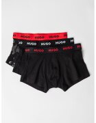 Hugo Set de boxeri cu model si banda cu logo in talie - 3 perechi - Alb/Negru/Gri