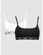 Hugo Set de bustiere cu bretele ajustabile - 2 piese - Alb/Negru